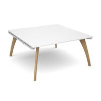 Fuze boardroom table starter unit 1600mm x 1600mm - white frame and white top