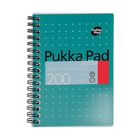 Pukka Pad Ruled Wirebound Mettalic Jotta Notepad 200 Pages A6 (Pack of 3) JM036