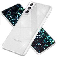 NALIA Chiaro Glitter Cover compatibile con Samsung Galaxy S22 Custodia, Traslucido Anti-Giallo Copertura Brillantini Sottile Silicone Glitterata Protezione, Clear Case Diamante ...