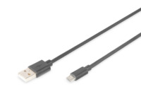 USB 2.0 Adapterleitung, USB Stecker Typ A auf Micro-USB Stecker Typ B, 1 m, schw