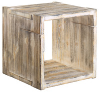 Holzwürfel Holma klein; 30x30x30 cm (BxHxT); vintage weiß