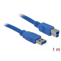 Delock Kábel - 82580 (USB3.0, A-B kábel, apa/apa, kék, 1m)