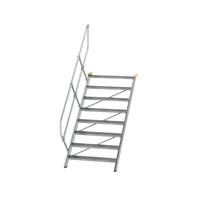 Treppe 45° Stufenbreite 1000 mm, 8 Stufen, Aluminium geriffelt