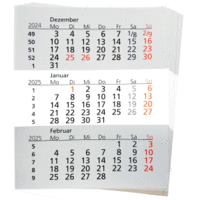 Einlage für 3-Monatstischkalender 13x16cm Kalendarium 2024