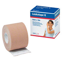 BSN Leukotape K, Klebeverband, Sport Tape, Tape Verband, 5 m x 5 cm, neutral