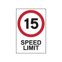 15mph speed limit sign