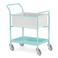 Medical records trolley with single open top