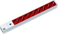 Bachmann 19" PDU Basic, Steckdosenleiste mit Sicherung, Anschlusskabel mit C14 Stecker, 8-fach Schu