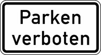 Verkehrszeichen VZ 2427 Parken verboten, 330 x 600, 2mm flach, RA 2