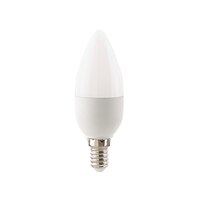 LED Kerzenlampe ECOLUX DTW, 230V, Ø 3.5cm / L 10.5cm, E14, 6W 1800-2700K 470lm 220°, Dim-To-Warm, Opal