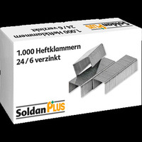 Vorteils-Set! SoldanPlus Heftklammern, 24/6 (VZ), Pack: 10 x 1.000 Stück