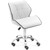 Krzesło kosmetyczne obrotowe z oparciem na kółkach 45-59 cm ELGG - białe