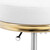 Krzesło taboret hoker kosmetyczny z oparciem na kółkach do 150 kg GELA biało złoty