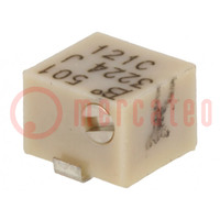 Potentiometer: mounting; multiturn; 500Ω; 250mW; SMD; ±10%; linear