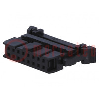 Plug; IDC; female; PIN: 16; with cable clamp; IDC; for ribbon cable