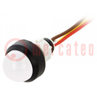 Indicator: LED; prominent; yellow/red; 24VDC; 24VAC; Ø13mm; IP40