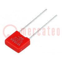 Capacitor: polyester; 22nF; 40VAC; 63VDC; 5mm; ±5%; 2.5x6.5x7.2mm