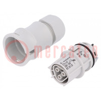 Connector: circular; plug; RST; female; PIN: 3; silver plated; 20A