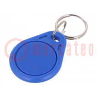 RFID sleutelhanger; ISO 11784/5,T5577; plastic; blauw; 125kHz