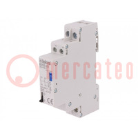 Relay: installation; bistable,impulse; NO x2; Ucoil: 24VAC; 25A