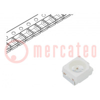 LED; SMD; 3528,PLCC2; rosso; 200÷430mcd; 3,5x2,8x1,8mm; 120°; 20mA