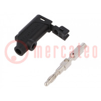 Connector: 4mm banana; plug; 32A; 33VAC; 70VDC; black; 3mΩ; 2.5mm2