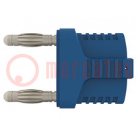 Ponte di collegamento; banana 4mm; 12A; 33VAC; 70VDC; azzurro