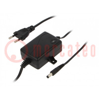 Power supply: switched-mode; 12VDC; 1A; Out: 5,5/2,5; 12W; 0÷40°C