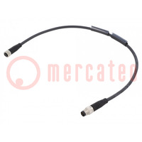 Connection lead; straight; 0.3m; 60VAC; 4A; -25÷90°C; IP67,IP6K9K