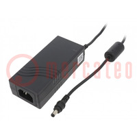 Power supply: switched-mode; 12VDC; 4.16A; Out: 5,5/2,5; 50W; 89%