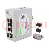 Switch Ethernet; menedzselt; Portok száma: 8; 9÷48VDC; DIN sínre