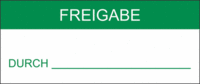 Etiketten - FREIGABE DURCH, Grün/Weiß, 1.6 x 3.8 cm, Baumwollgewebe, B-500