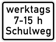 Modellbeispiel: VZ Nr. 1042-53 (Schulweg i.V.m. zeitlicher Begrenzung an Werktagen)