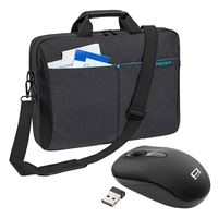 PEDEA Laptoptasche 15,6 Zoll (39,6 cm) LIFESTYLE Notebook Umhängetasche mit Schultergurt mit schnurloser Maus, schwarz