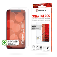 Displex Smart Glass (9H) für Apple iPhone 12 mini, Montagesticker, unzerbrechlich, ultra-dünn, unsichtbar