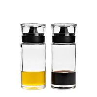 LEONARDO CUCINA Öl-/Essig-Spender 0,17 l Flasche Glas Schwarz, Transparent