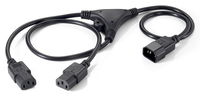 Equip 112210 cable de transmisión Negro 1,6 m C14 acoplador Acoplador C13 2 x
