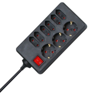 Kopp 129805005 power extension 1.4 m 9 AC outlet(s) Black, Red