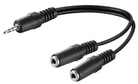 Microconnect AUDLR02 audio kabel 0,2 m 3.5mm 2 x 3.5mm Zwart