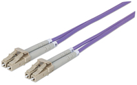 Intellinet Fiber Optic Patch Cable, OM4, LC/LC, 1m, Violet, Duplex, Multimode, 50/125 µm, LSZH, Fibre, Lifetime Warranty, Polybag