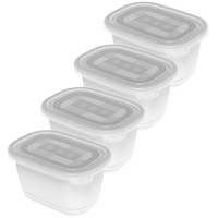 Rotho 1026300096 Lebensmittelaufbewahrungsbehälter Behälter Oval 0,75 l Transparent, Weiß 4 Stück(e)