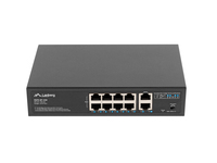 Lanberg RSFE-8P-2GE-120 commutateur réseau Non-géré Gigabit Ethernet (10/100/1000) Connexion Ethernet, supportant l'alimentation via ce port (PoE) 1U Noir