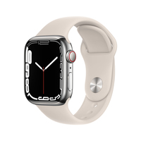 Apple Watch Series 7 OLED 41 mm Digital Touchscreen 4G Silber WLAN GPS