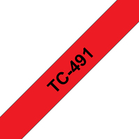 Brother TC-491 címkéző szalag Pirosas fekete