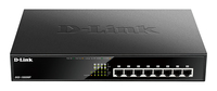 D-Link DGS-1008MP łącza sieciowe Nie zarządzany Gigabit Ethernet (10/100/1000) Obsługa PoE 1U Czarny