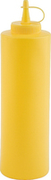 Quetschflasche Ø 6,5 cm, H: 24 cm, 0,65 Liter Polyethylen, gelb mit