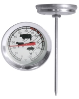 Bratenthermometer Prüfstab und Fassung aus Edelstahl 18/10, Messbereich 0C bis