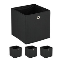 4 x Aufbewahrungsbox in Schwarz - (B)30 x (H)30 x (T)30 cm 10047016_0