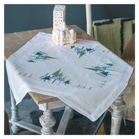 Embroidery Kit: Tablecloth: Modern Pine Trees