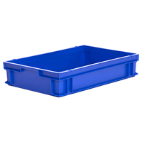 24L Euro Stacking Container - Solid Sides & Base - 600 x 400 x 120mm - Blue